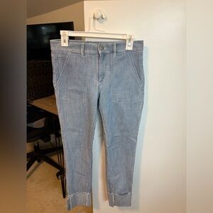 Loft Modern Skinny Striped Women's Blue Ankle Jeans Size 29 / 8